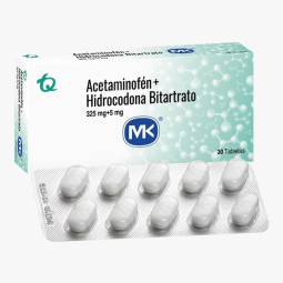 ACETAMINOFEN HIDROCODONA 325MG/5 MG 30 TABLETAS MK